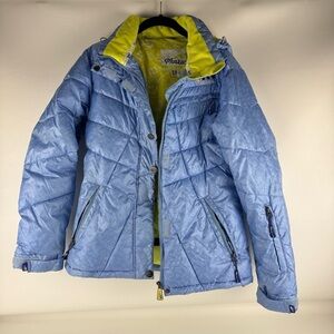 Morrow Blue Puffer Ski Jacket with Lime Accents